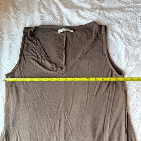 Zenana Sleeveless Brown Tank Top with V Neck - Picture 4 of 8